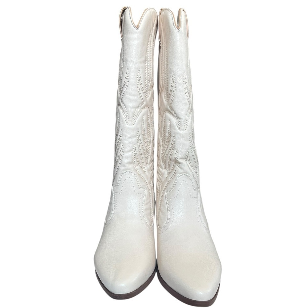 NIB Qupid 7.5 White Knee High Cowboy Cowgirl Boots Western - Picture 2 of 8